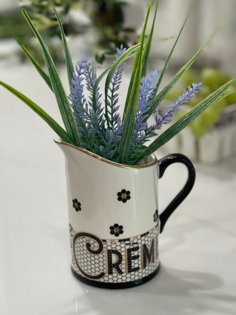 Anthropologie Bistro Tile Crème de la Crème Creamer